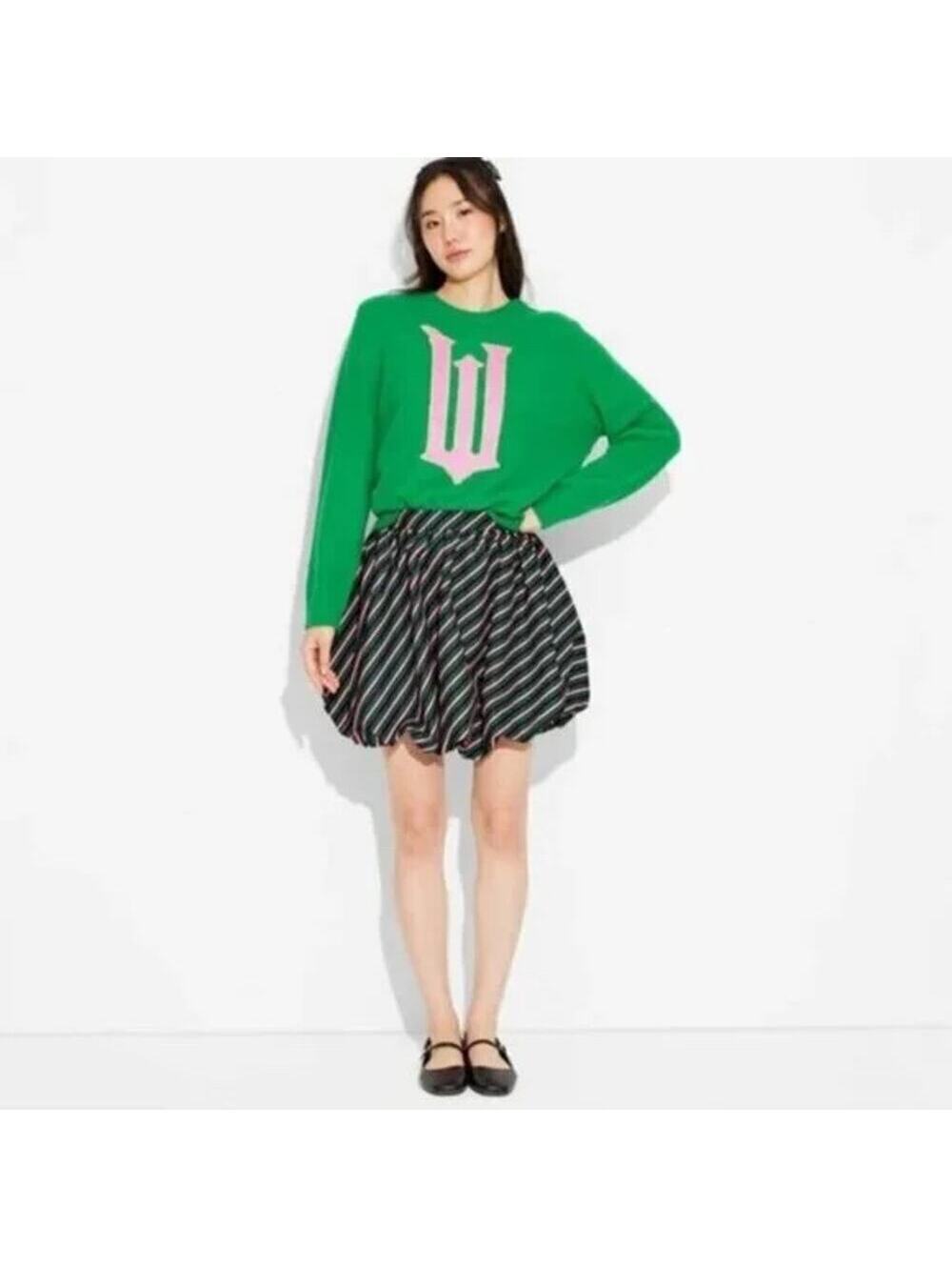 Wicked Paul Tazewell Target Collection NWT Striped Bubble Skirt Pink Green XS